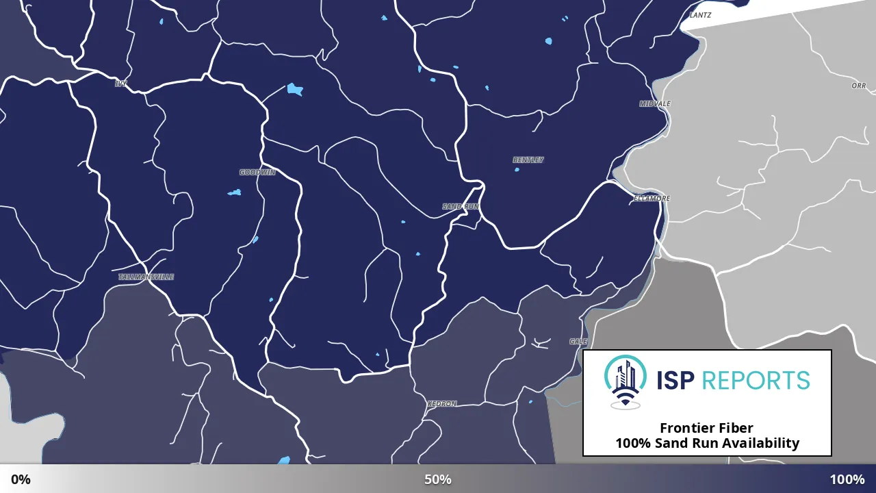 Sand Run, WV map of internet availability