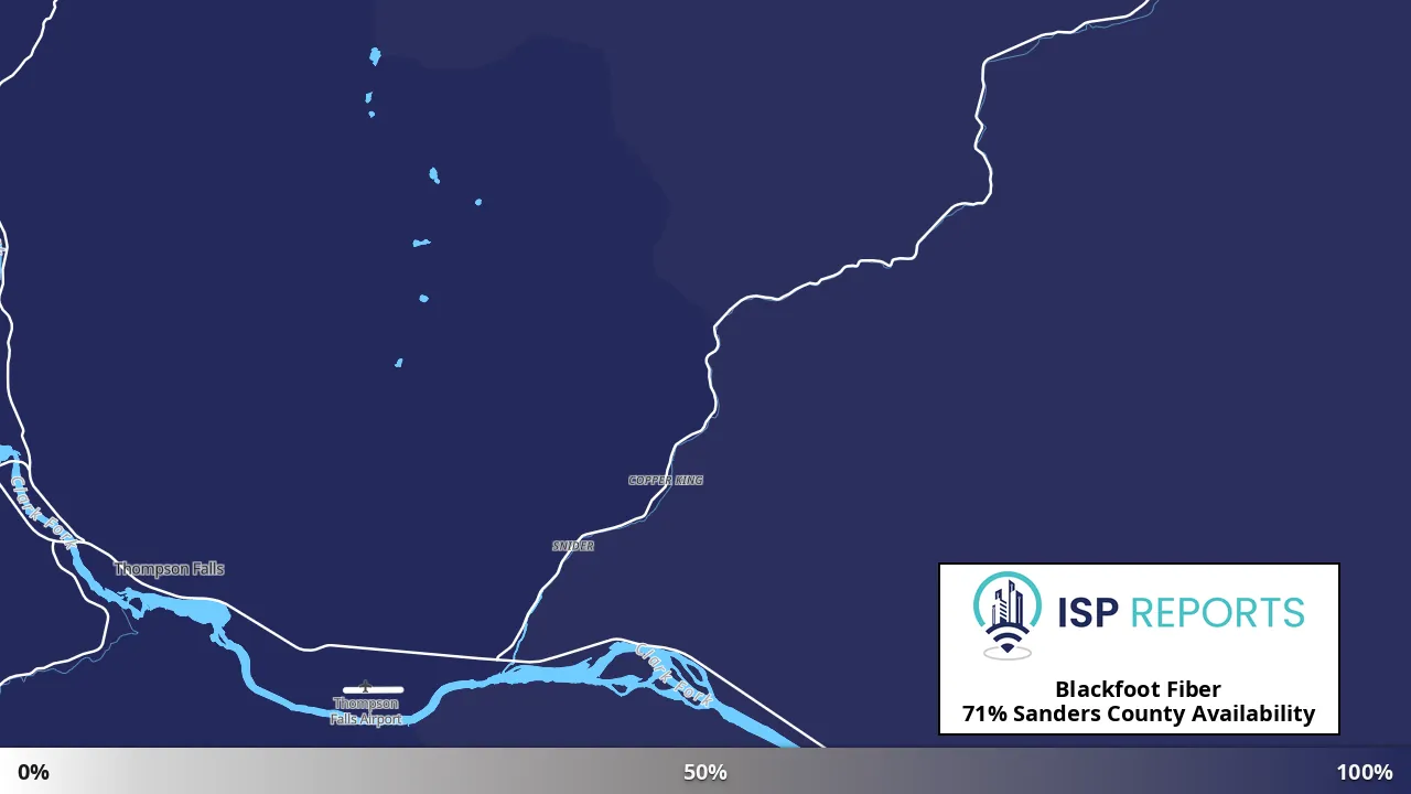 Sanders County, MT map of internet availability