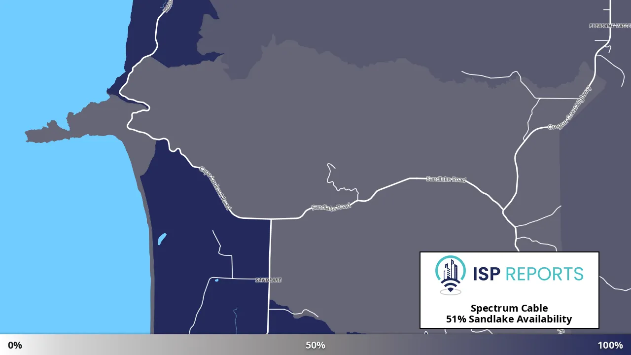 Sandlake, OR map of internet availability