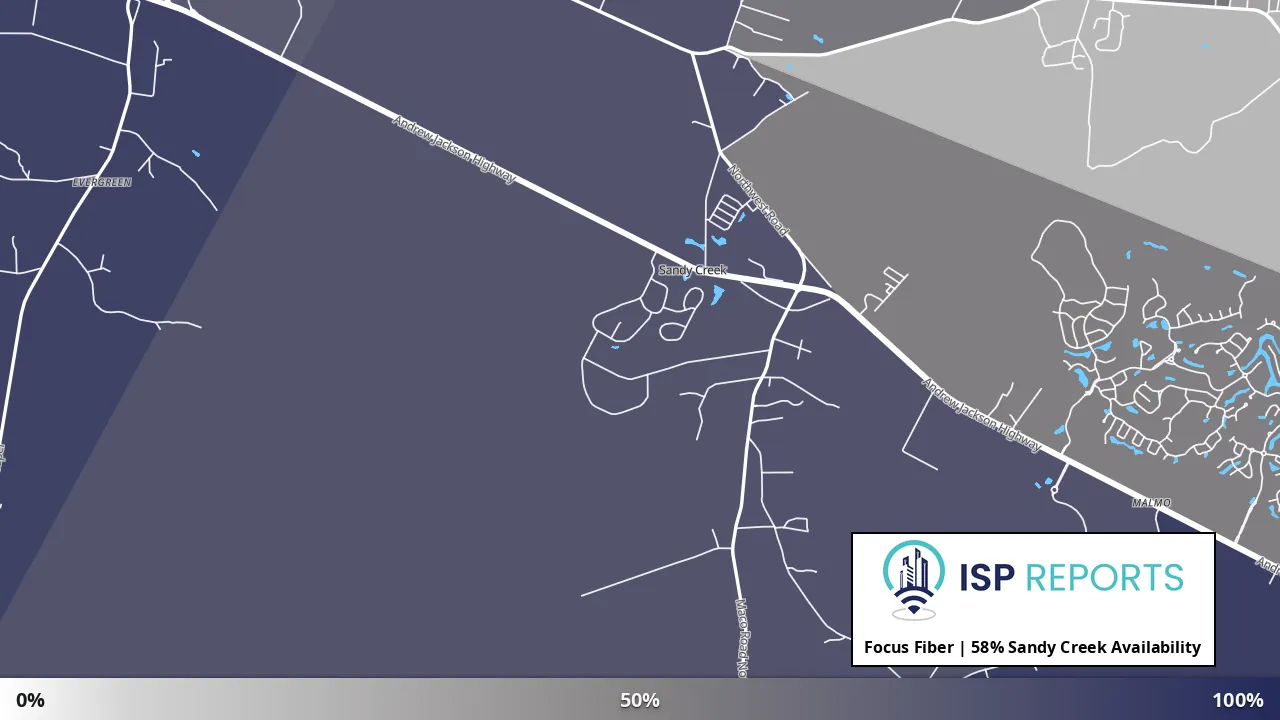 Sandy Creek, NC map of internet availability