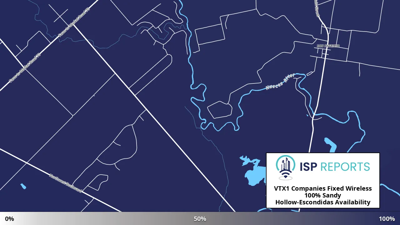 Sandy Hollow-Escondidas, TX map of internet availability