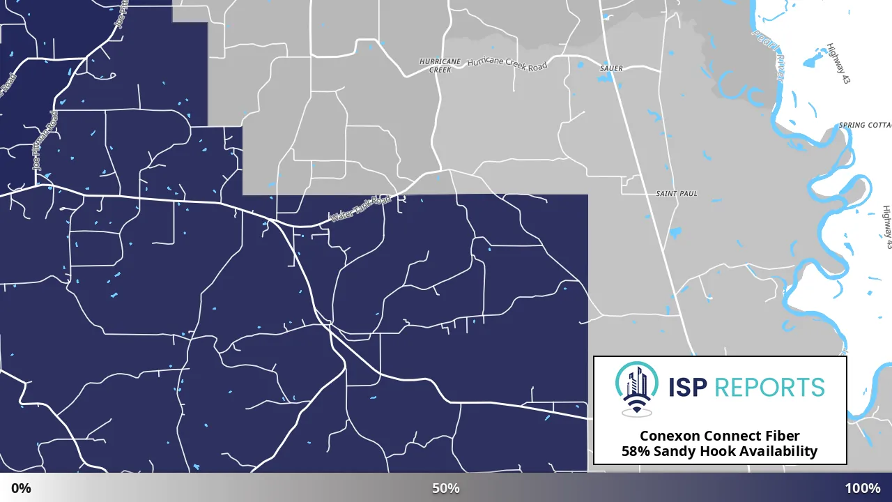 Sandy Hook, MS map of internet availability
