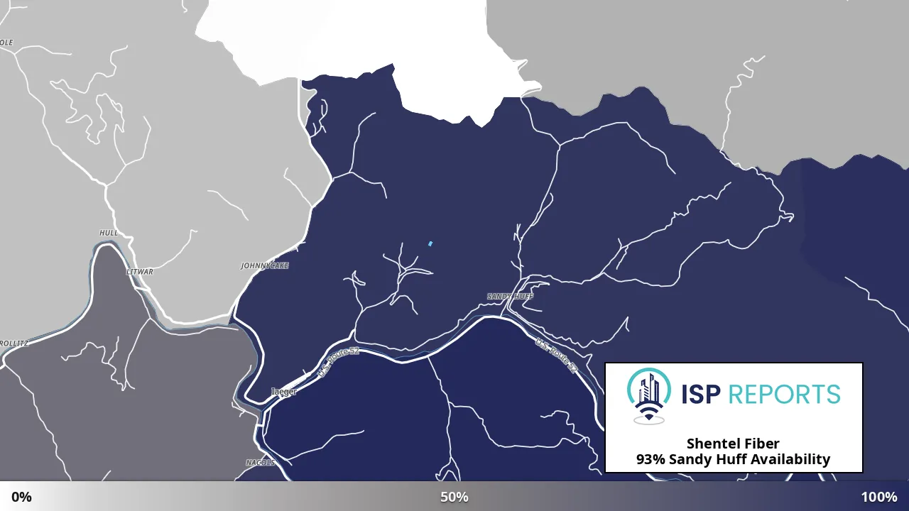 Sandy Huff, WV map of internet availability