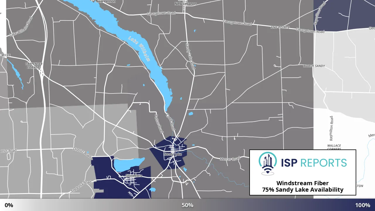 Sandy Lake, PA map of internet availability