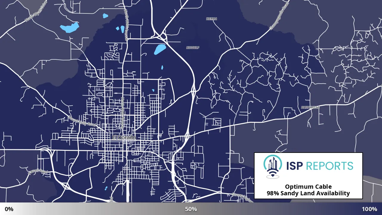 Sandy Land, AR map of internet availability