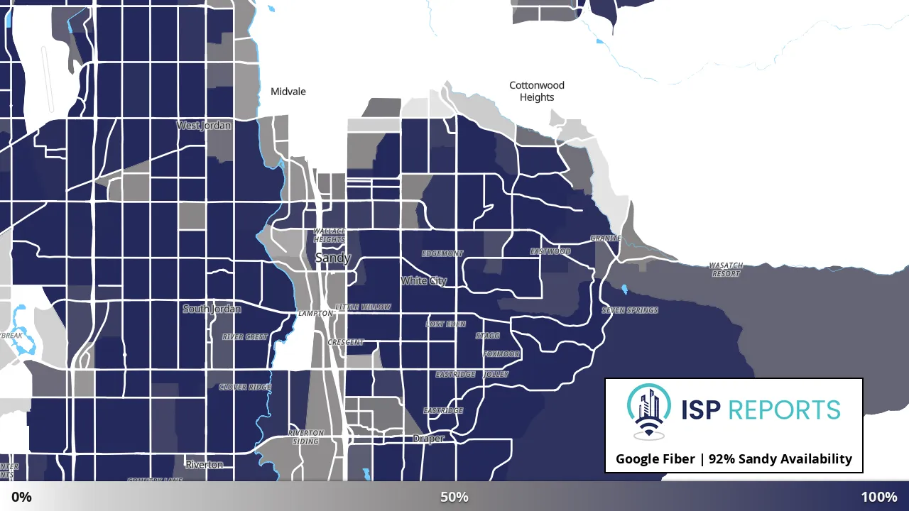 Sandy, UT map of internet availability