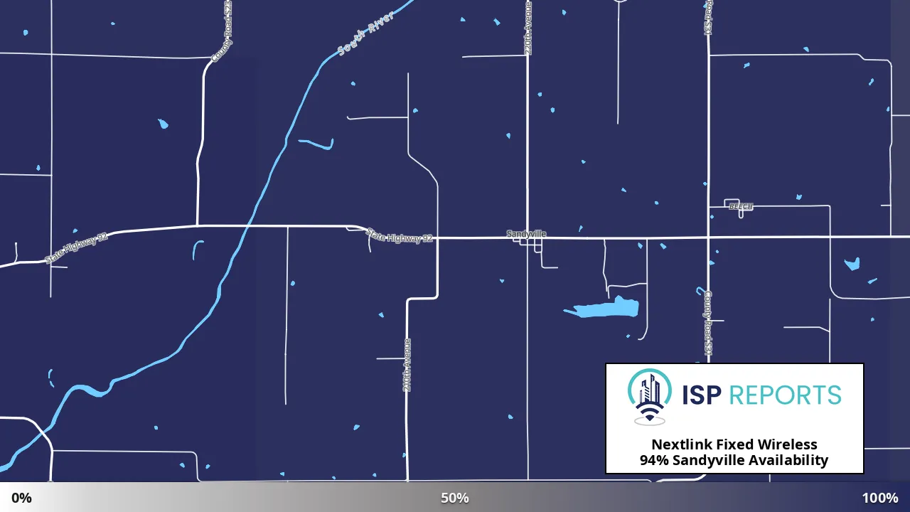 Sandyville, IA map of internet availability