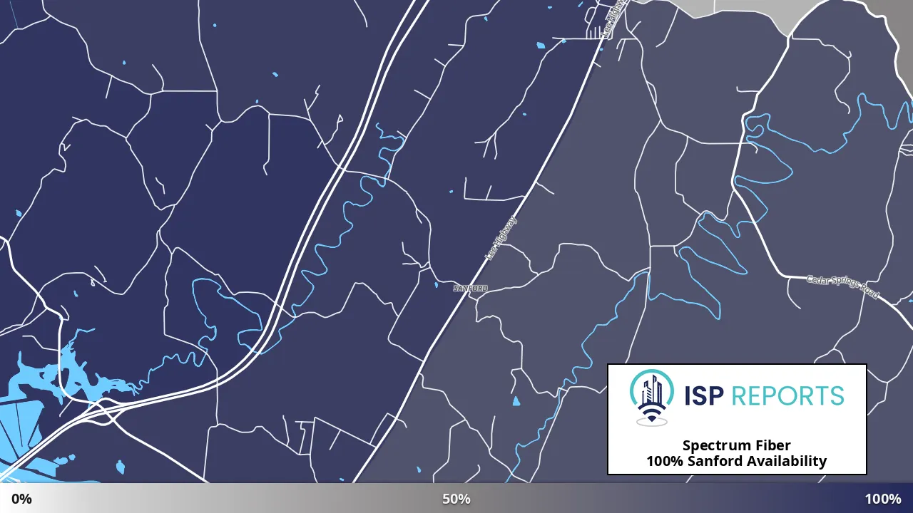 Sanford, TN map of internet availability