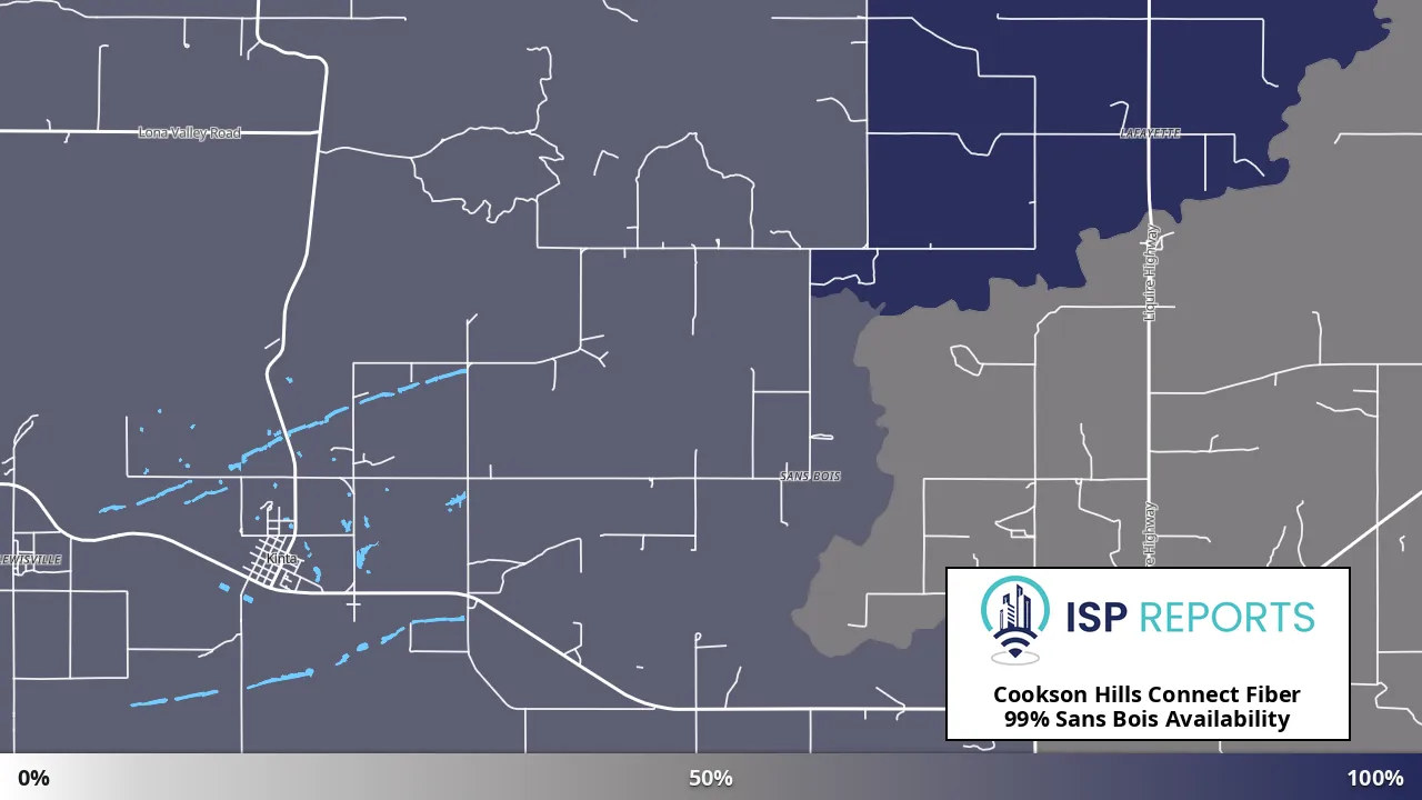 Sans Bois, OK map of internet availability