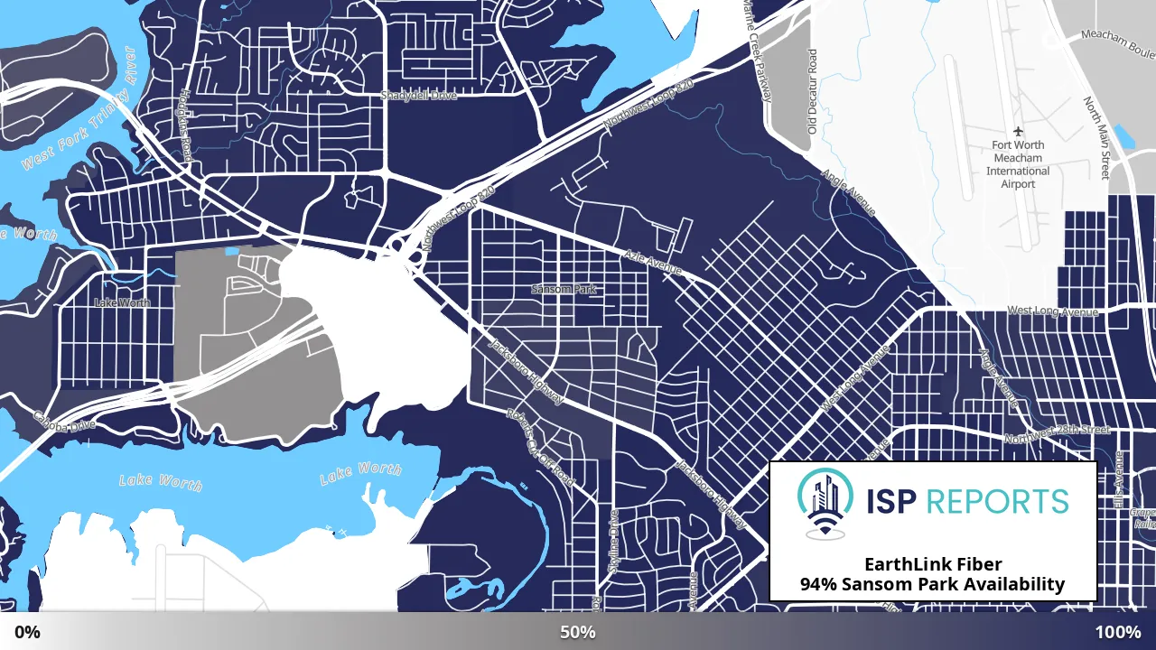Sansom Park, TX map of internet availability