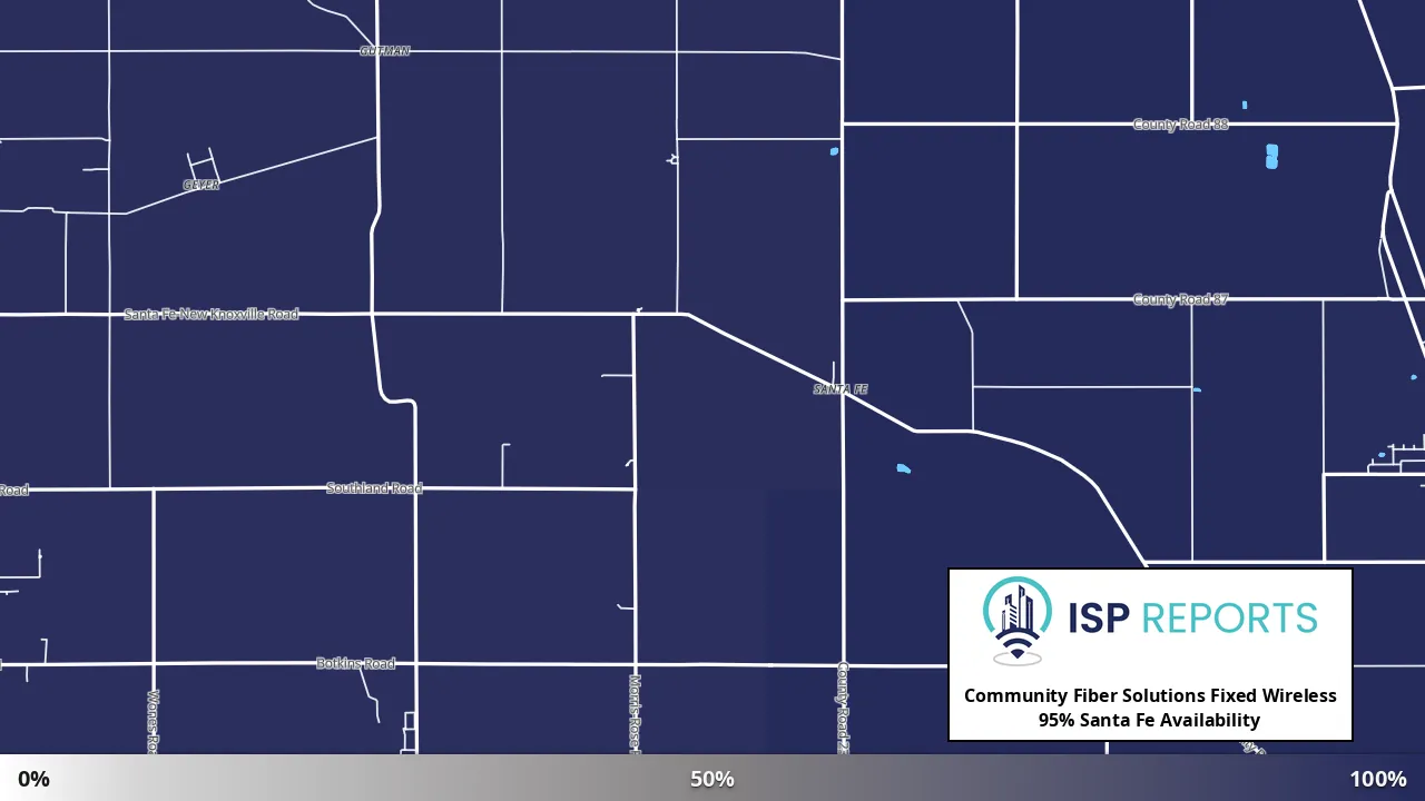 Santa Fe, OH map of internet availability