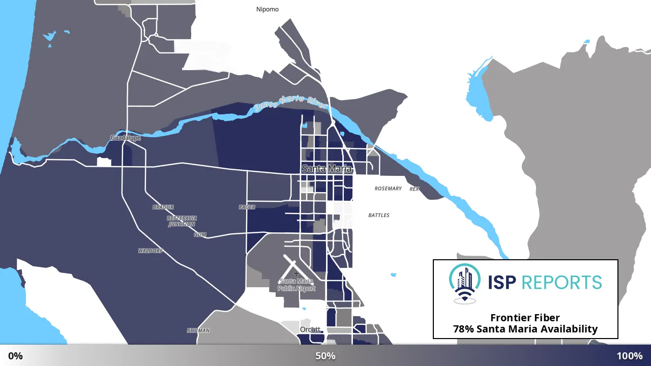 Santa Maria, CA map of internet availability