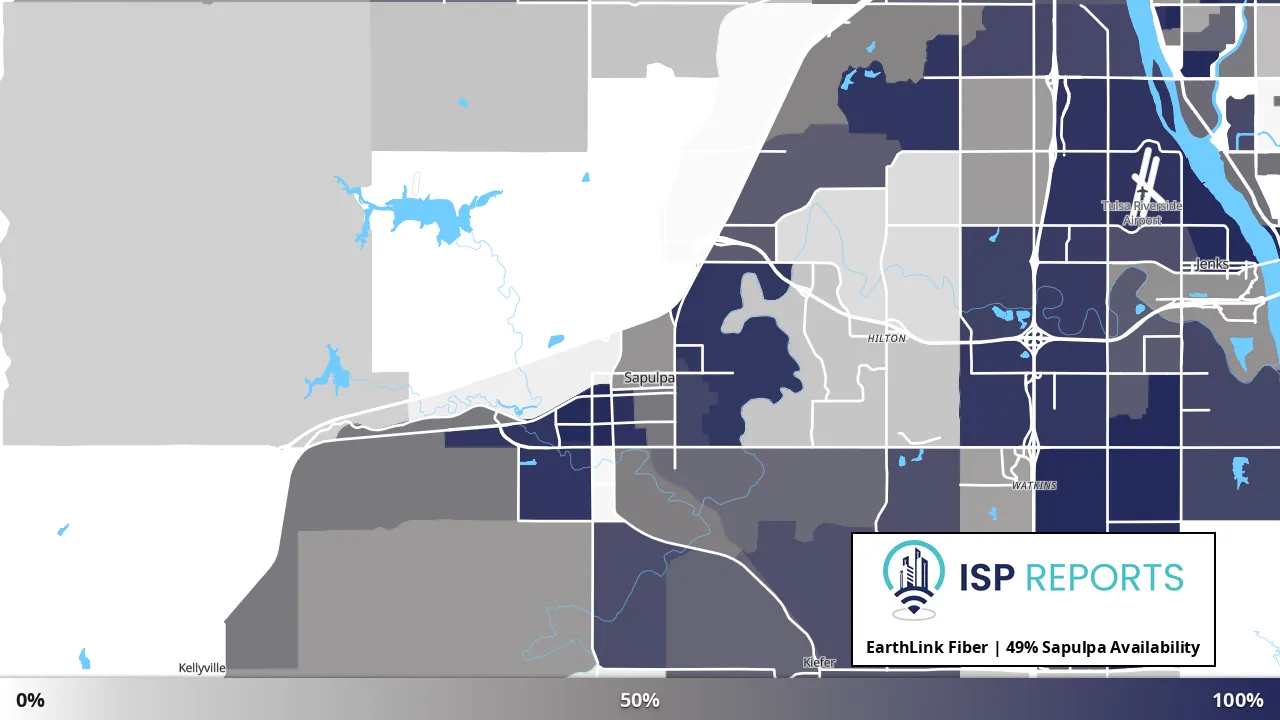 Sapulpa, OK map of internet availability