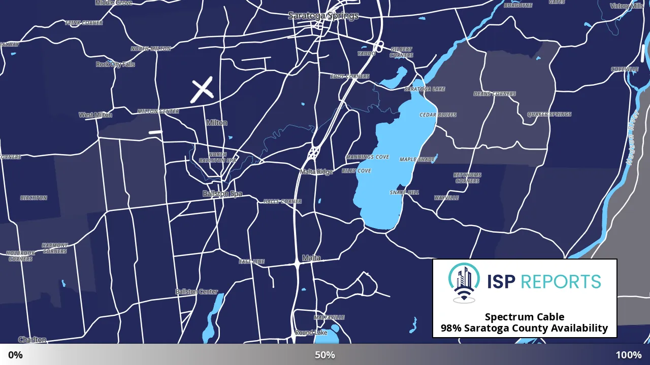 Saratoga County, NY map of internet availability
