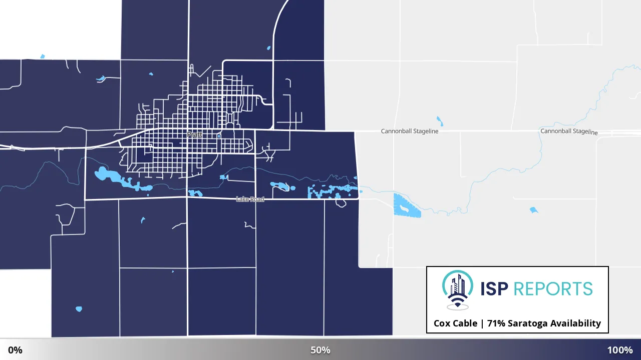 Saratoga, KS map of internet availability