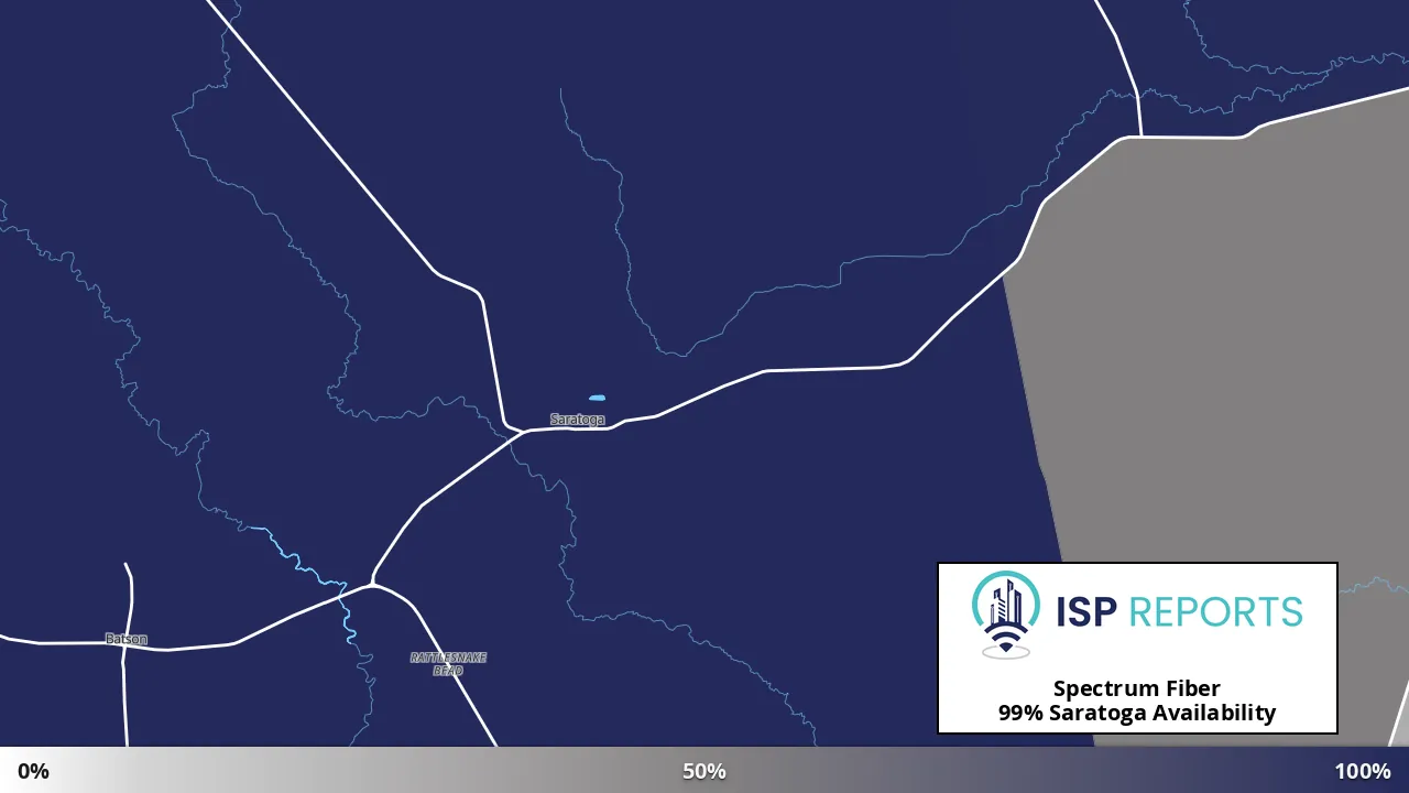 Saratoga, TX map of internet availability