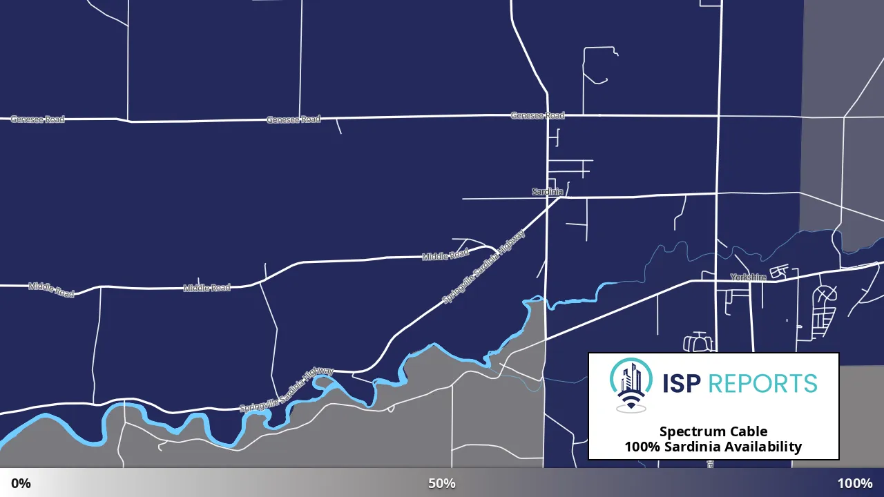 Sardinia, NY map of internet availability