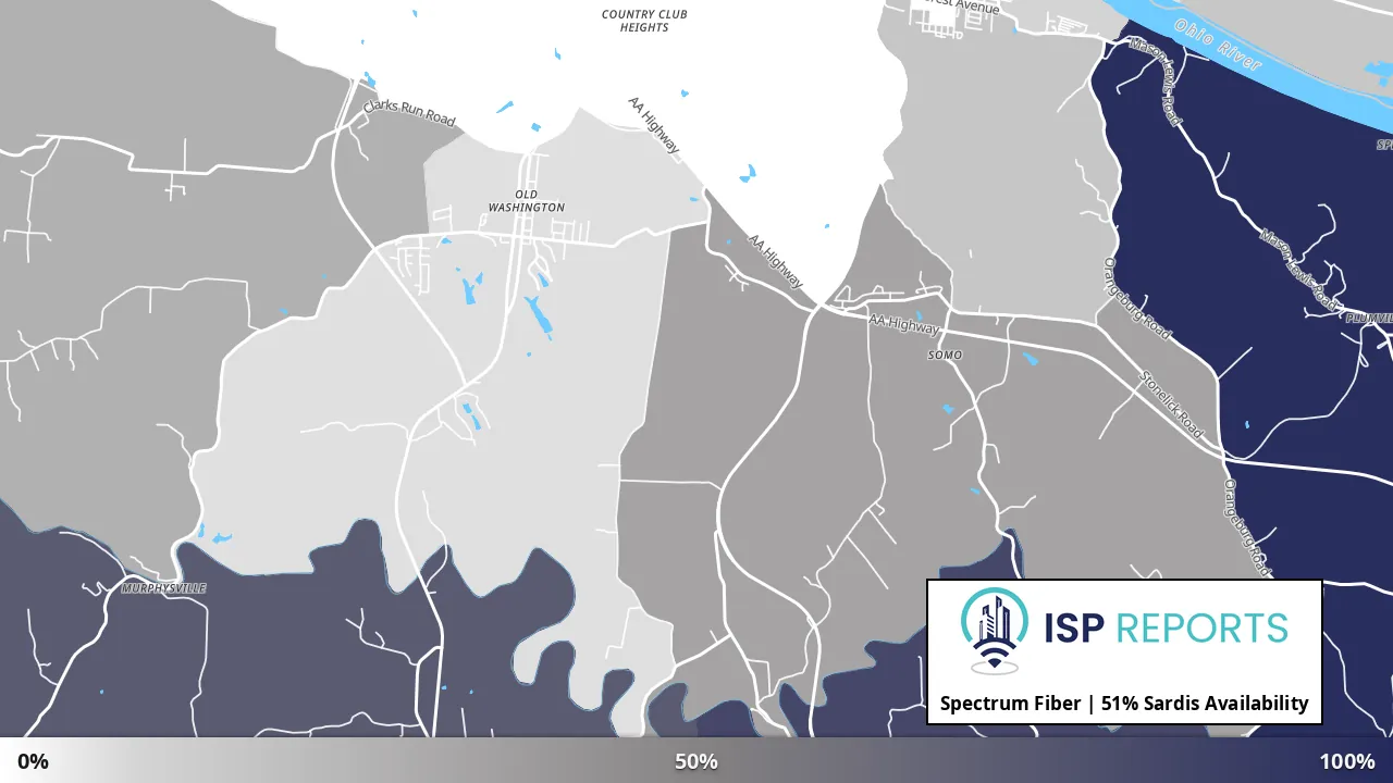 Sardis, KY map of internet availability