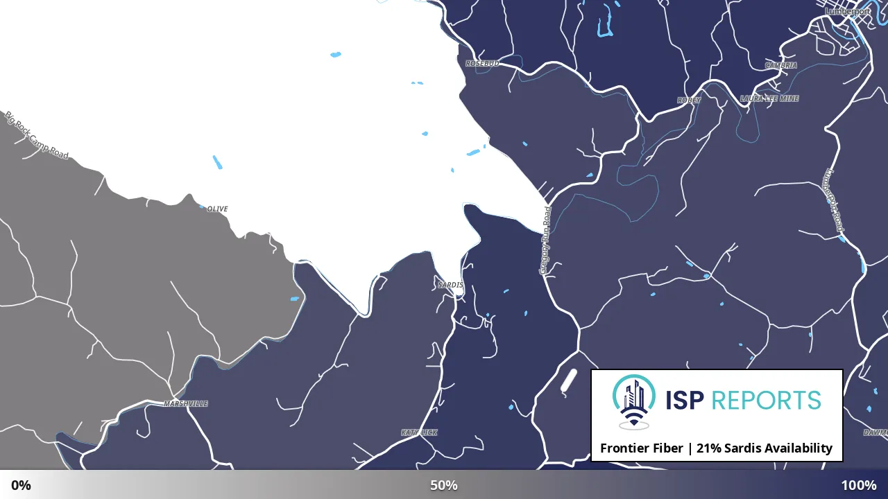 Sardis, WV map of internet availability