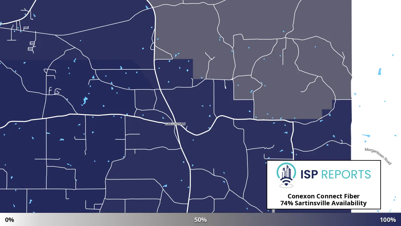 Sartinsville, MS map of internet availability