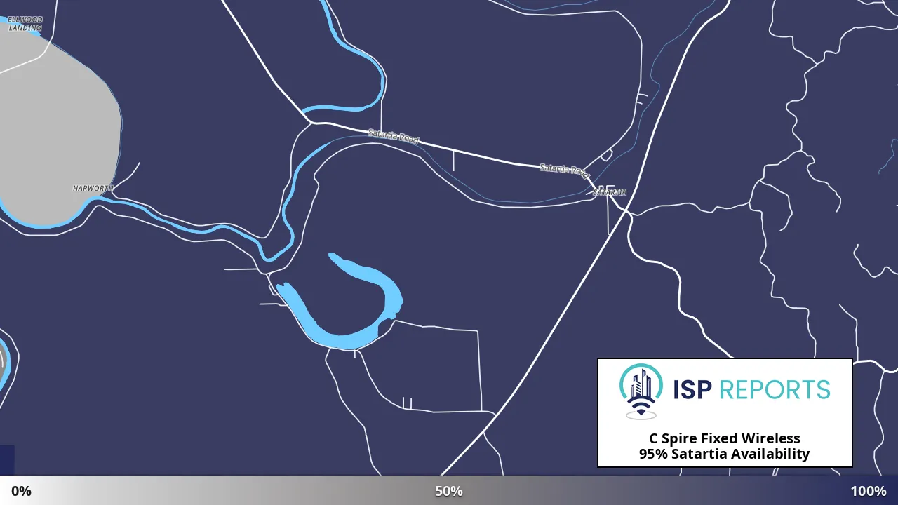 Satartia, MS map of internet availability