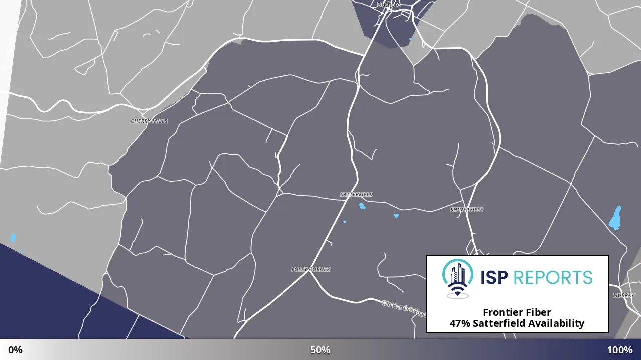 Satterfield, PA map of internet availability