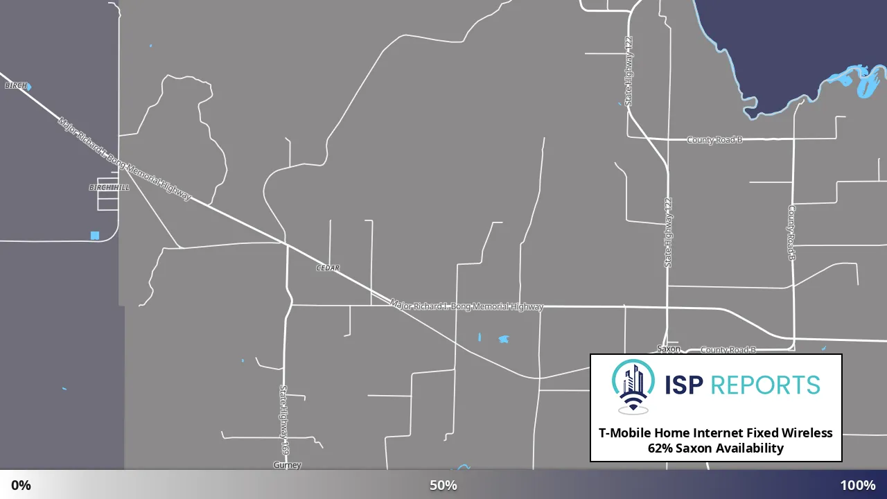 Saxon, WI map of internet availability