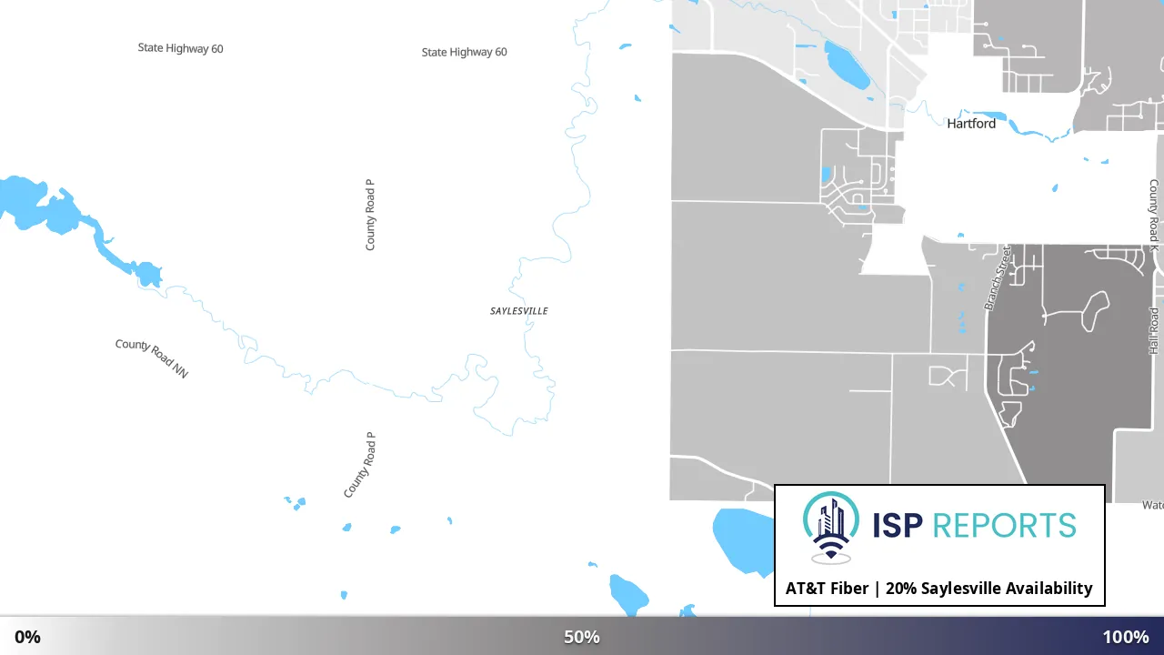 Saylesville, WI map of internet availability