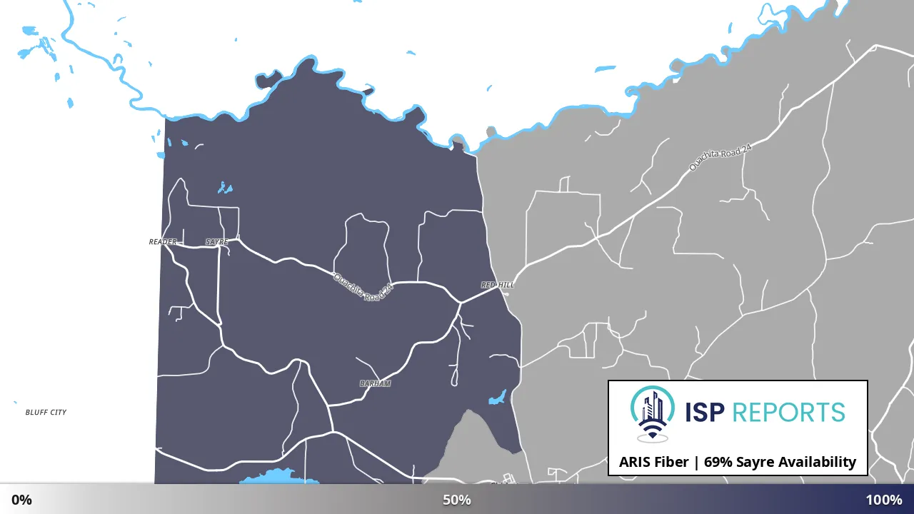 Sayre, AR map of internet availability