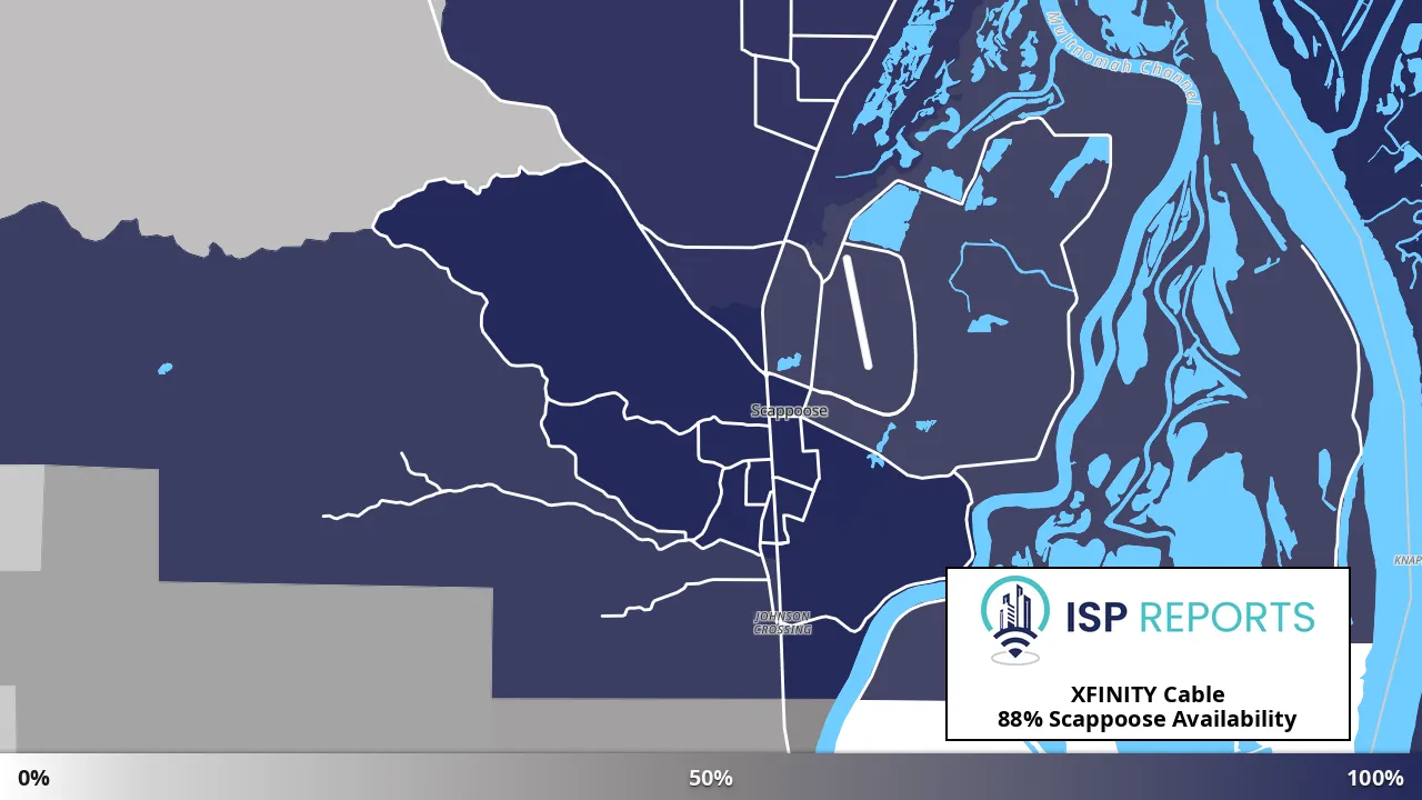 Scappoose, OR map of internet availability