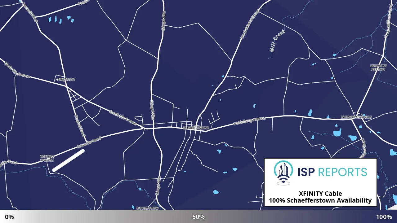 Schaefferstown, PA map of internet availability