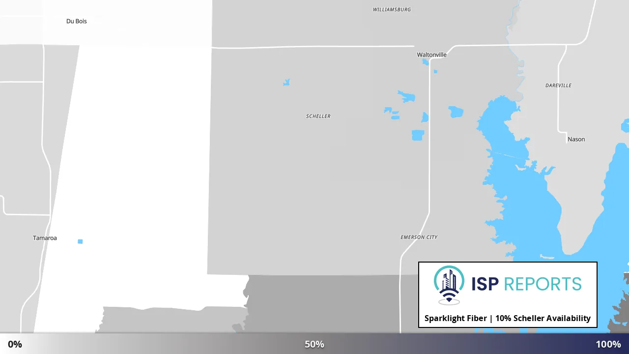 Scheller, IL map of internet availability