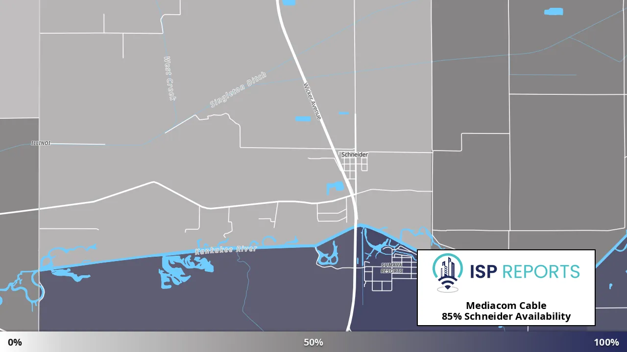 Schneider, IN map of internet availability