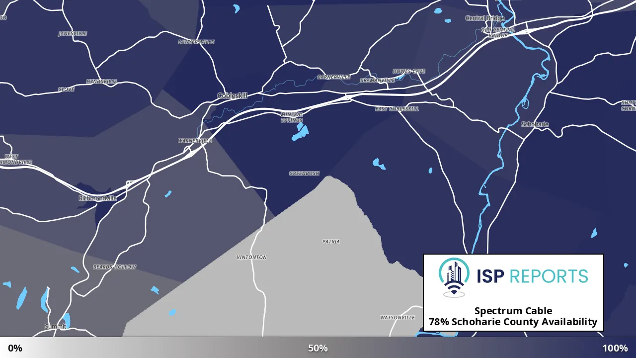 Schoharie County, NY map of internet availability