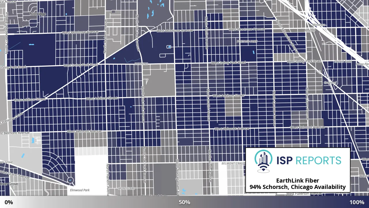 Schorsch, Chicago, IL map of internet availability