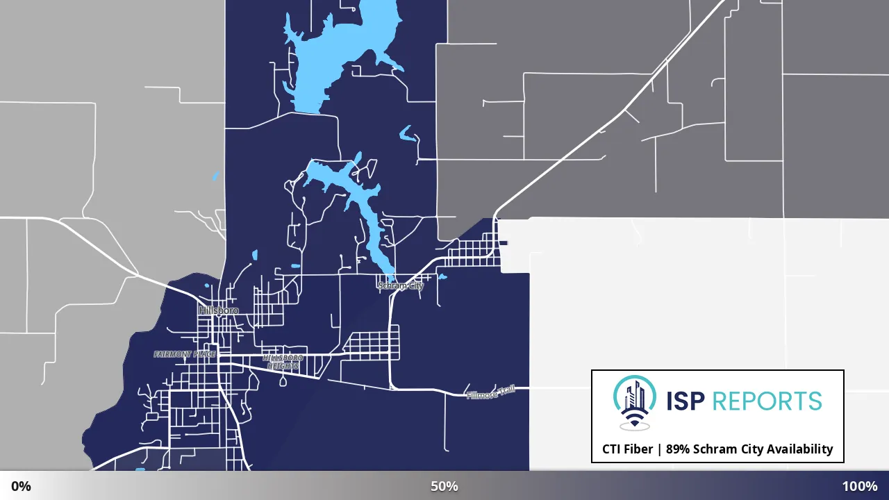 Schram City, IL map of internet availability