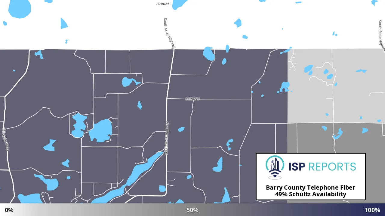 Schultz, MI map of internet availability