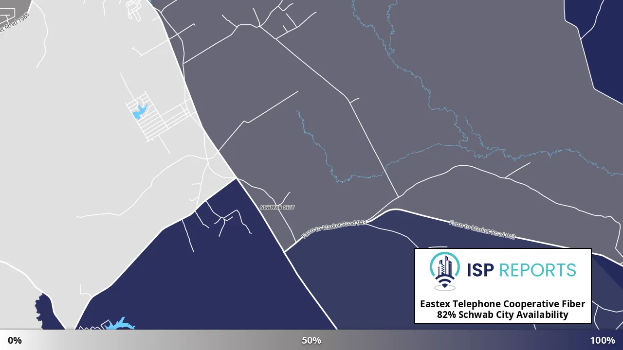 Schwab City, TX map of internet availability