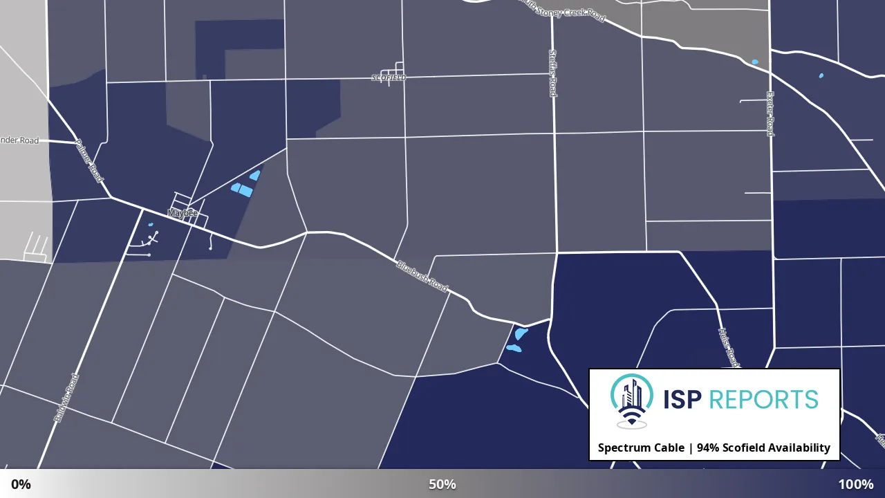 Scofield, MI map of internet availability