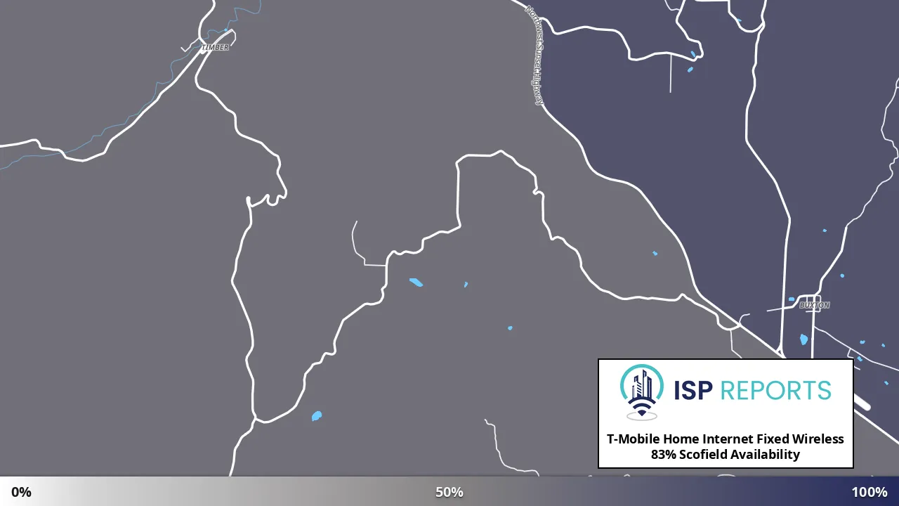 Scofield, OR map of internet availability