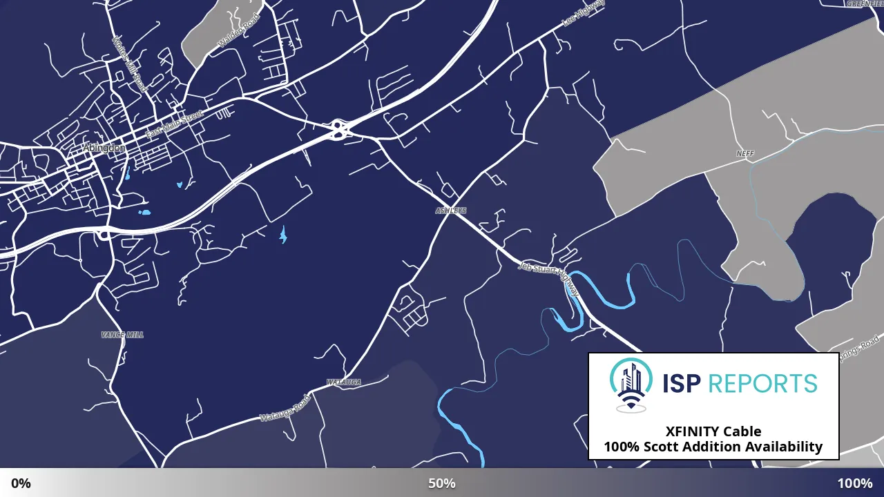 Scott Addition, VA map of internet availability