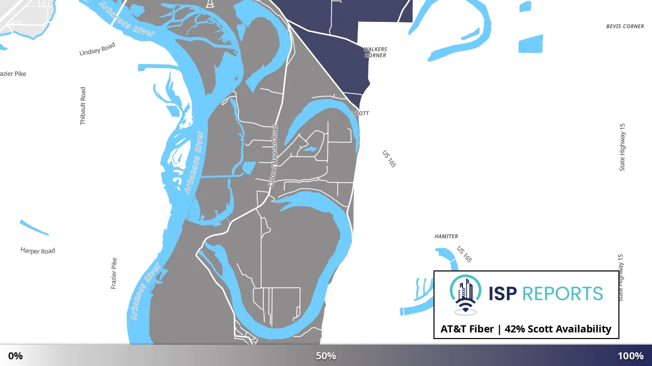 Scott, AR map of internet availability