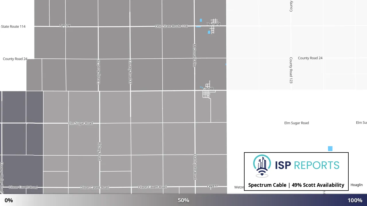 Scott, OH map of internet availability