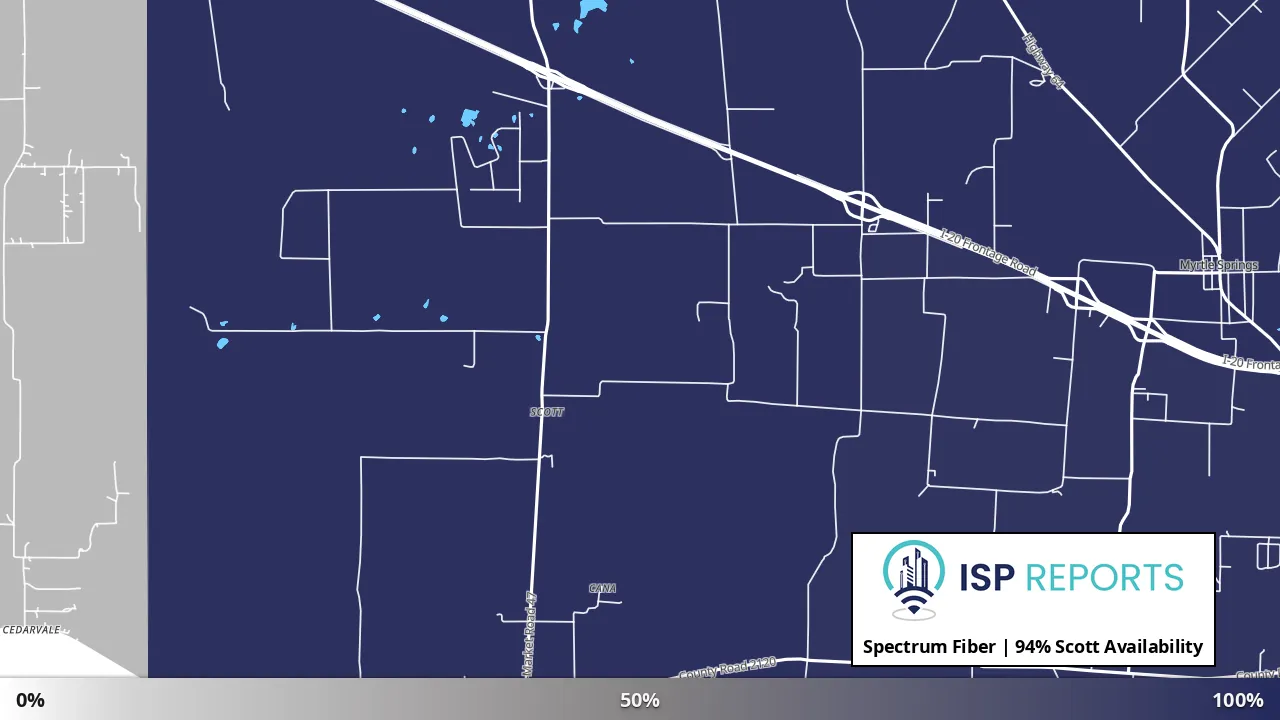 Scott, TX map of internet availability