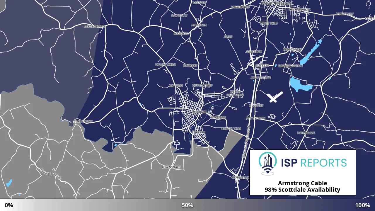Scottdale, PA map of internet availability