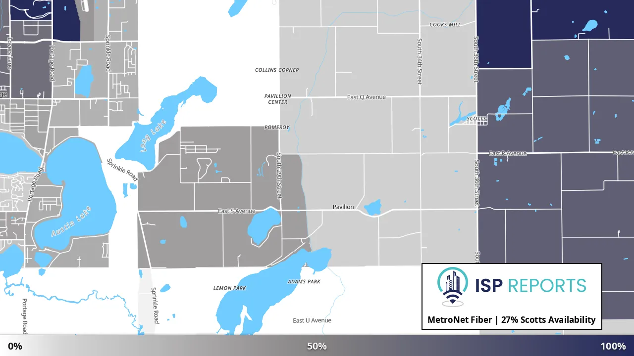 Scotts, MI map of internet availability