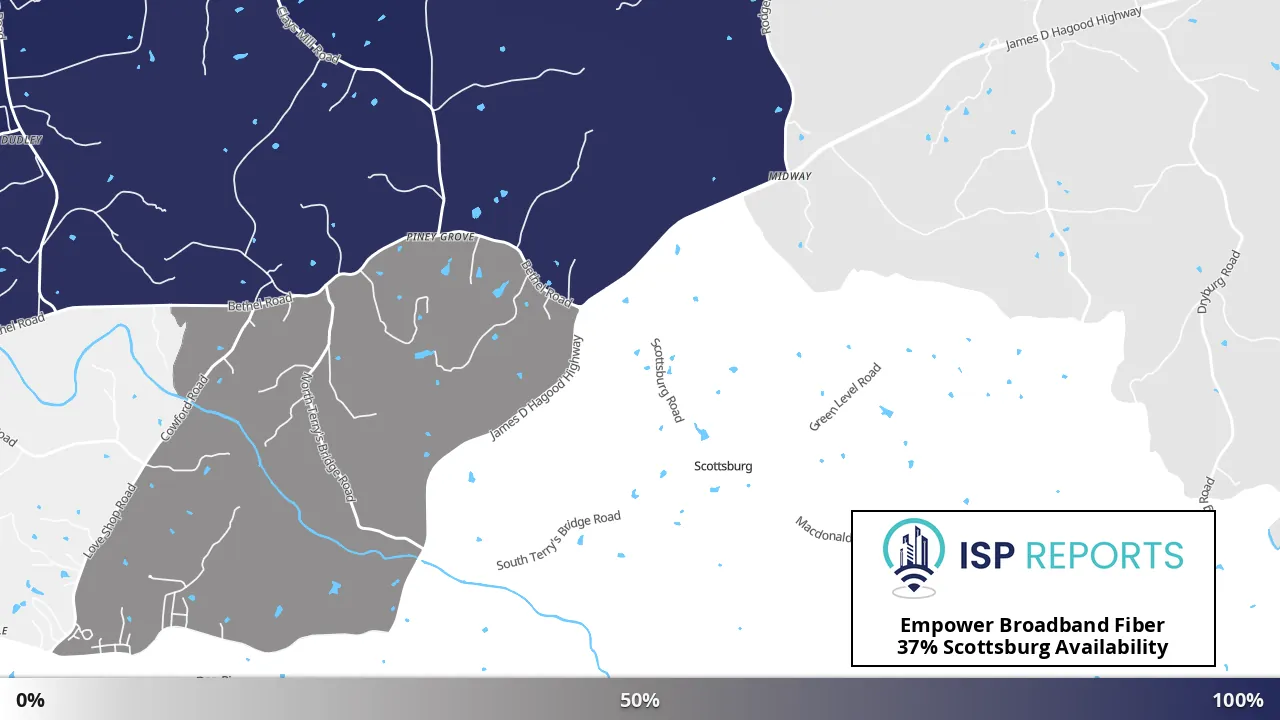 Scottsburg, VA map of internet availability