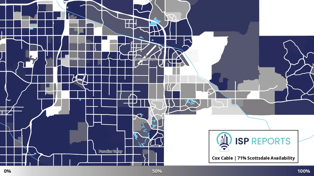 Scottsdale, AZ map of internet availability
