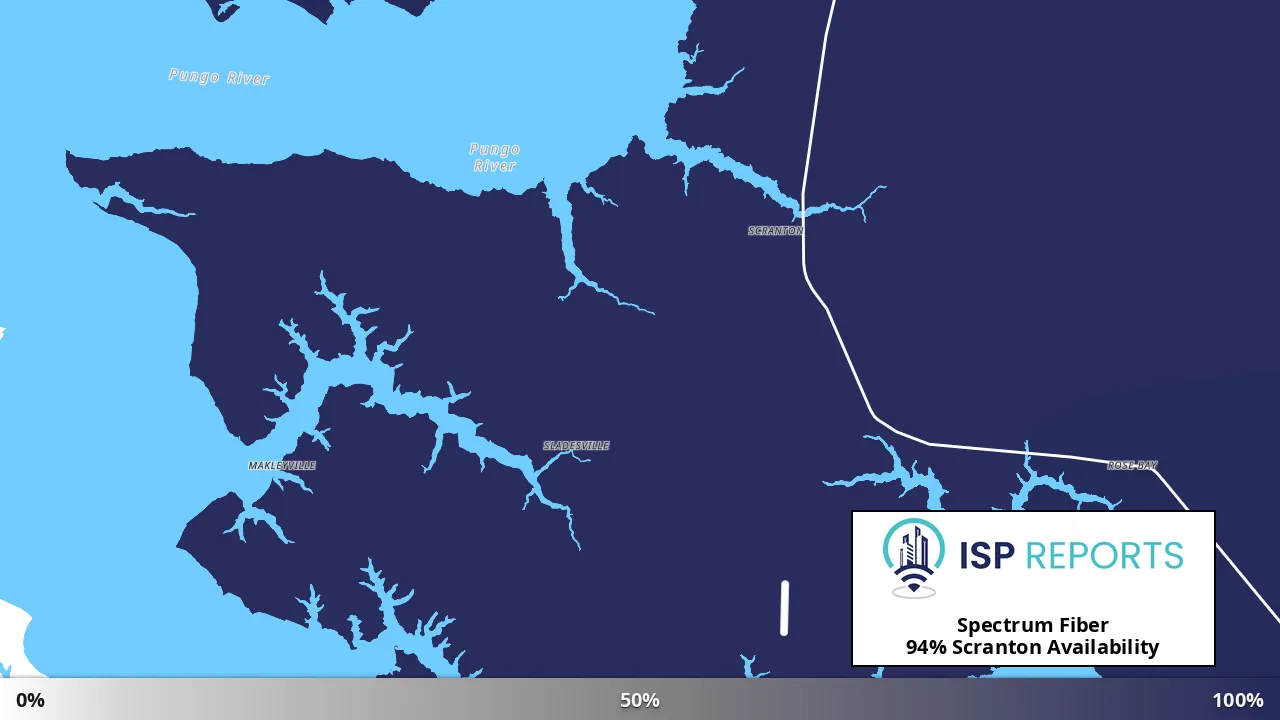 Scranton, NC map of internet availability