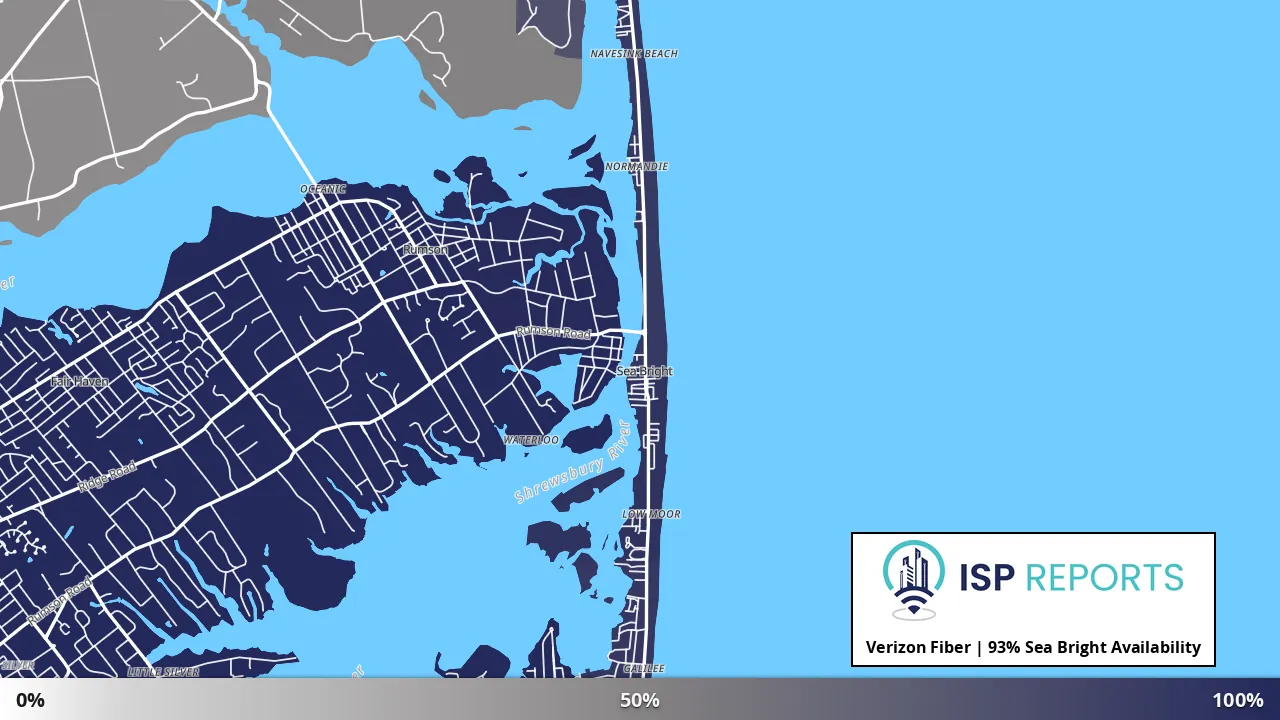 Sea Bright, NJ map of internet availability